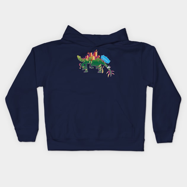 Stegosaurus classic (simple) Kids Hoodie by DinosauriA